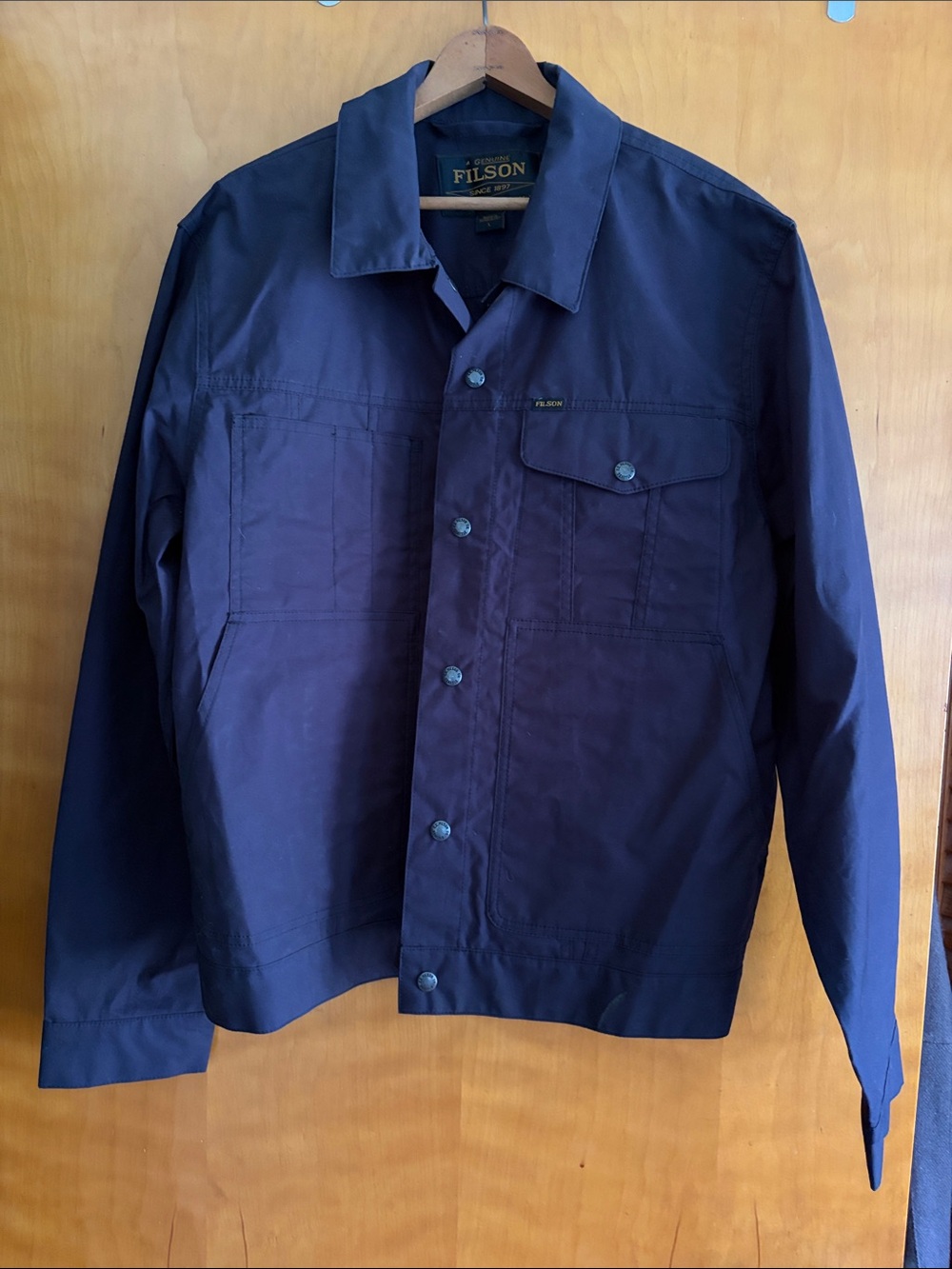 Filson Navy Lightweight Button-Front Work Jacket - Picture 1 of 3